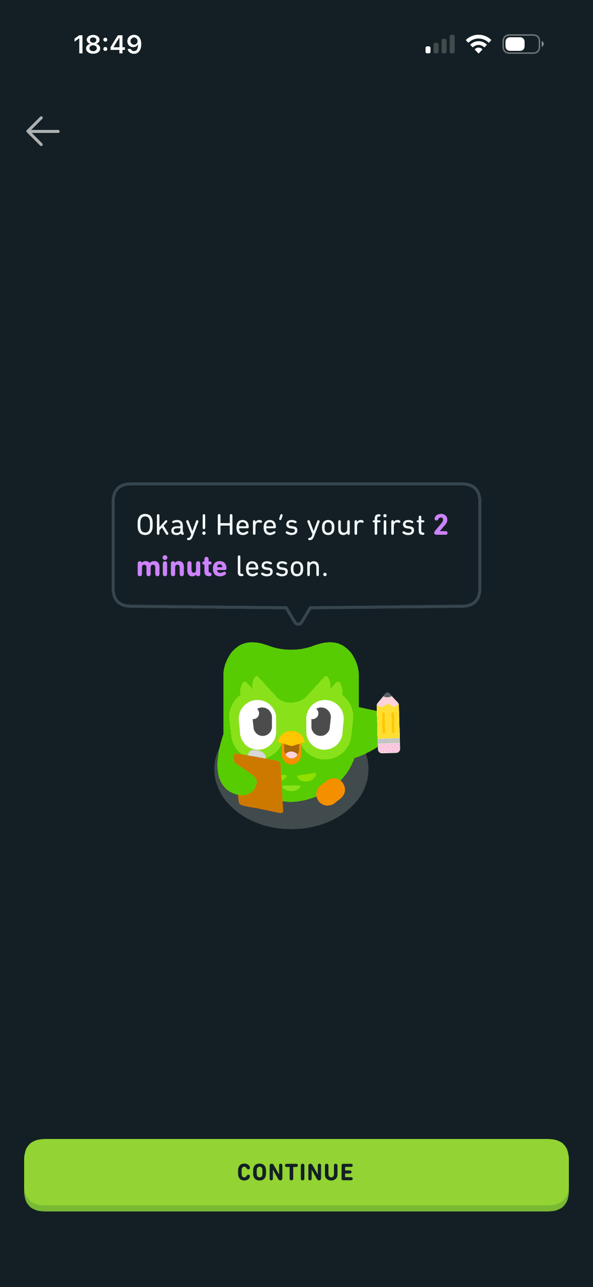Duolingo: Optional first lesson