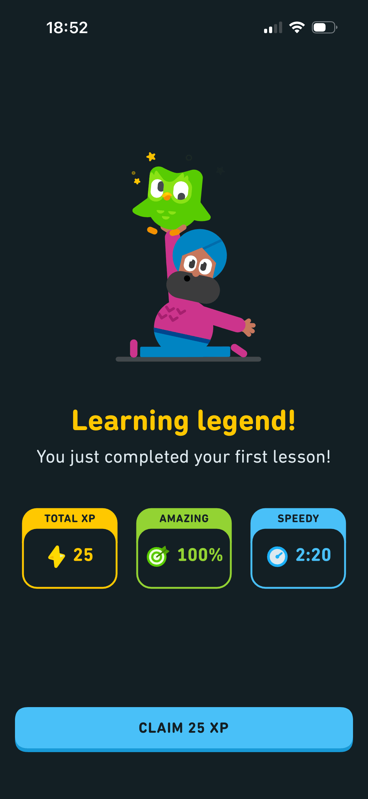 Duolingo: Lesson results